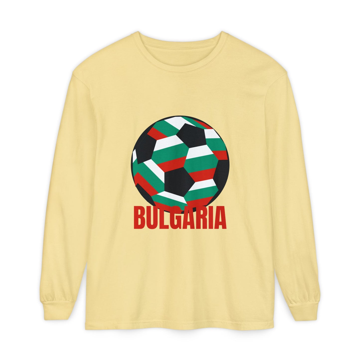 Bulgaria Fan Specialty Soccer Ball Design Long Sleeve Tee