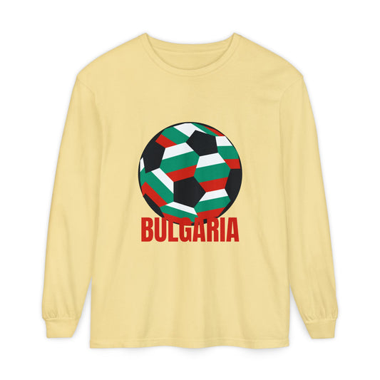 Bulgaria Fan Specialty Soccer Ball Design Long Sleeve Tee