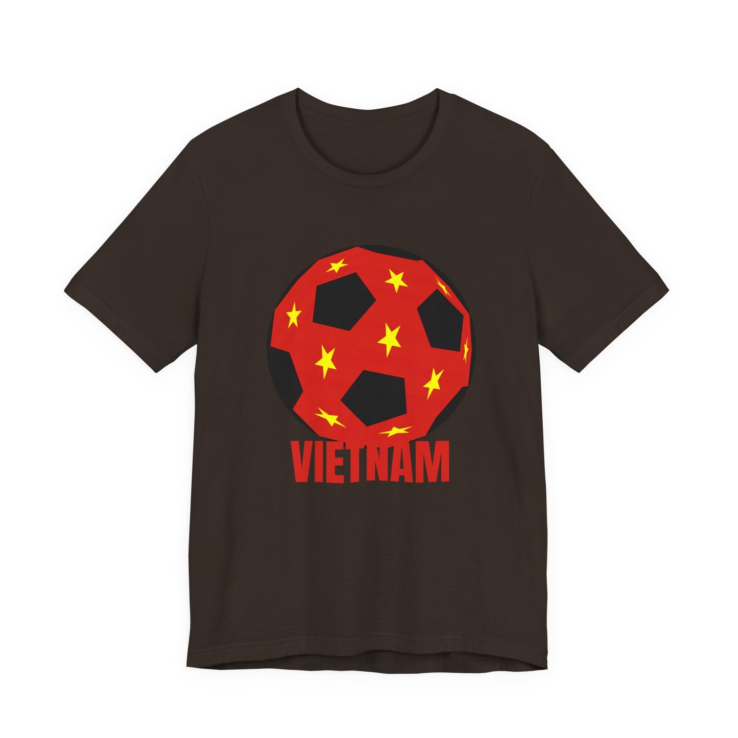Vietnam Fan Specialty Soccer Ball Design T Shirt Red Text