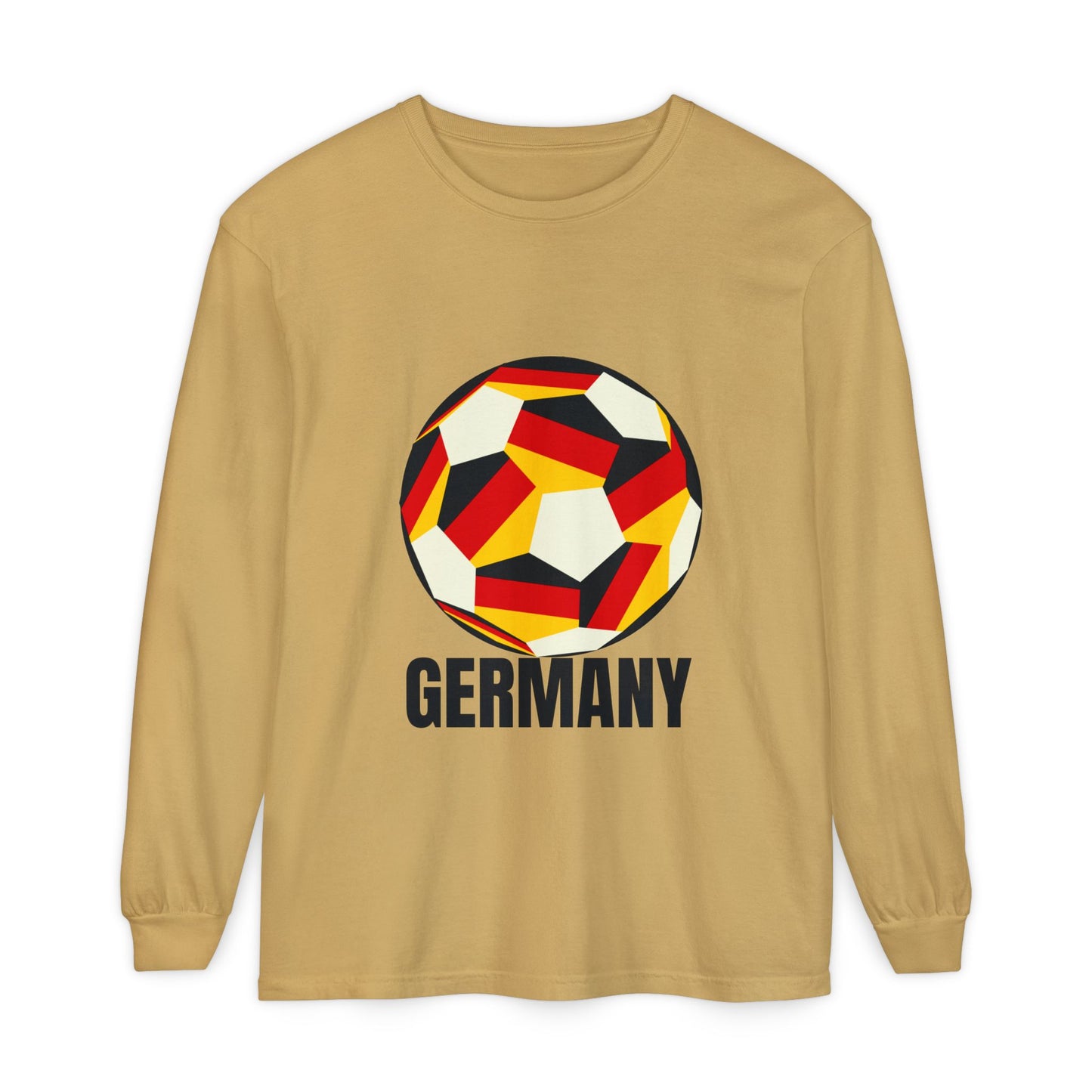 Germany Fan Specialty Soccer Ball Design Long Sleeve Tee