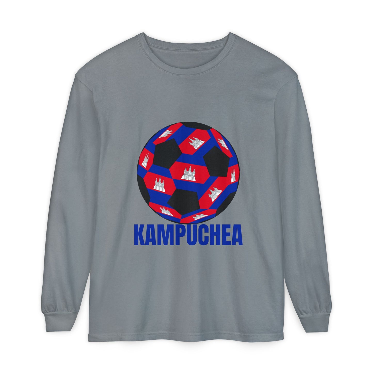 Kampuchea Fan Specialty Soccer Ball Design  Long Sleeve Tee