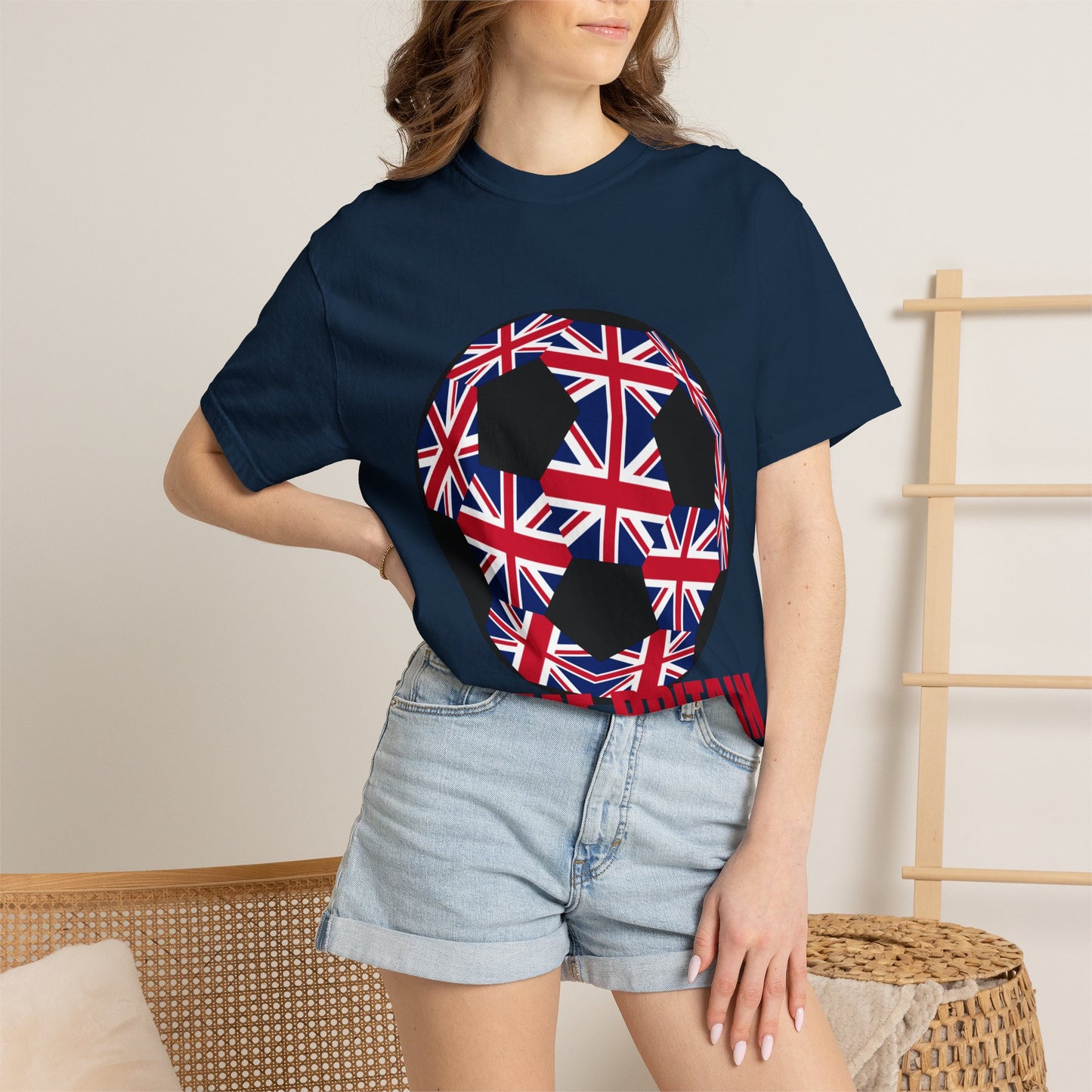 Great Britain Fan Specialty Soccer Ball Design T Shirt