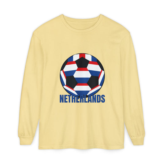 Netherlands Fan Specialty Soccer Ball Long Sleeve Tee