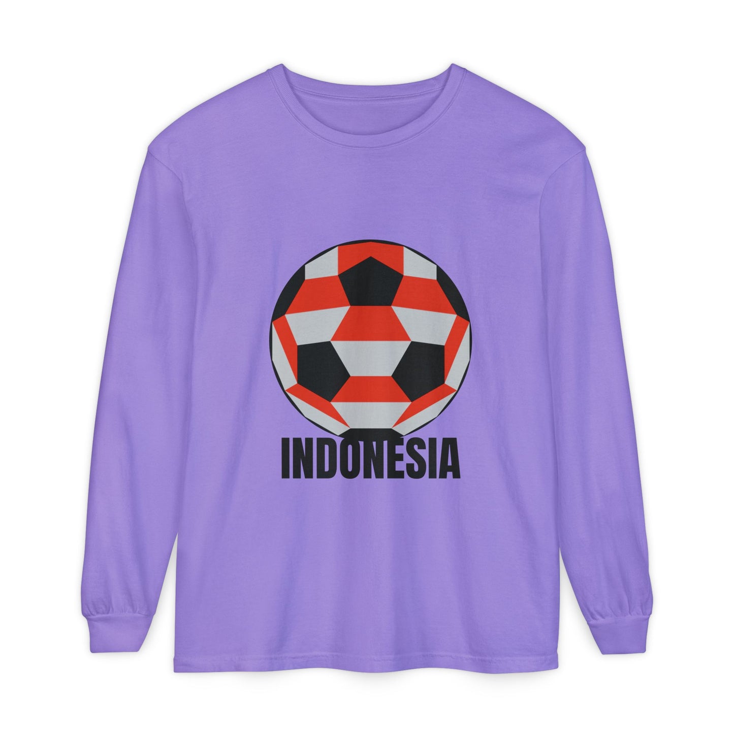 Indonesia Fan Specialty Soccer Ball Design Long Sleeve Shirt