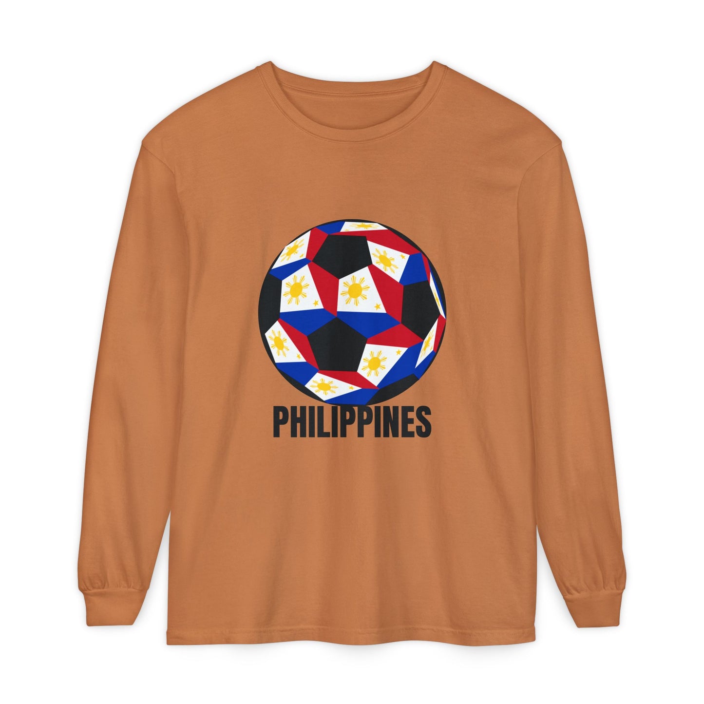 Philippines Fan Specialty Soccer Ball Design Long Sleeve Tee