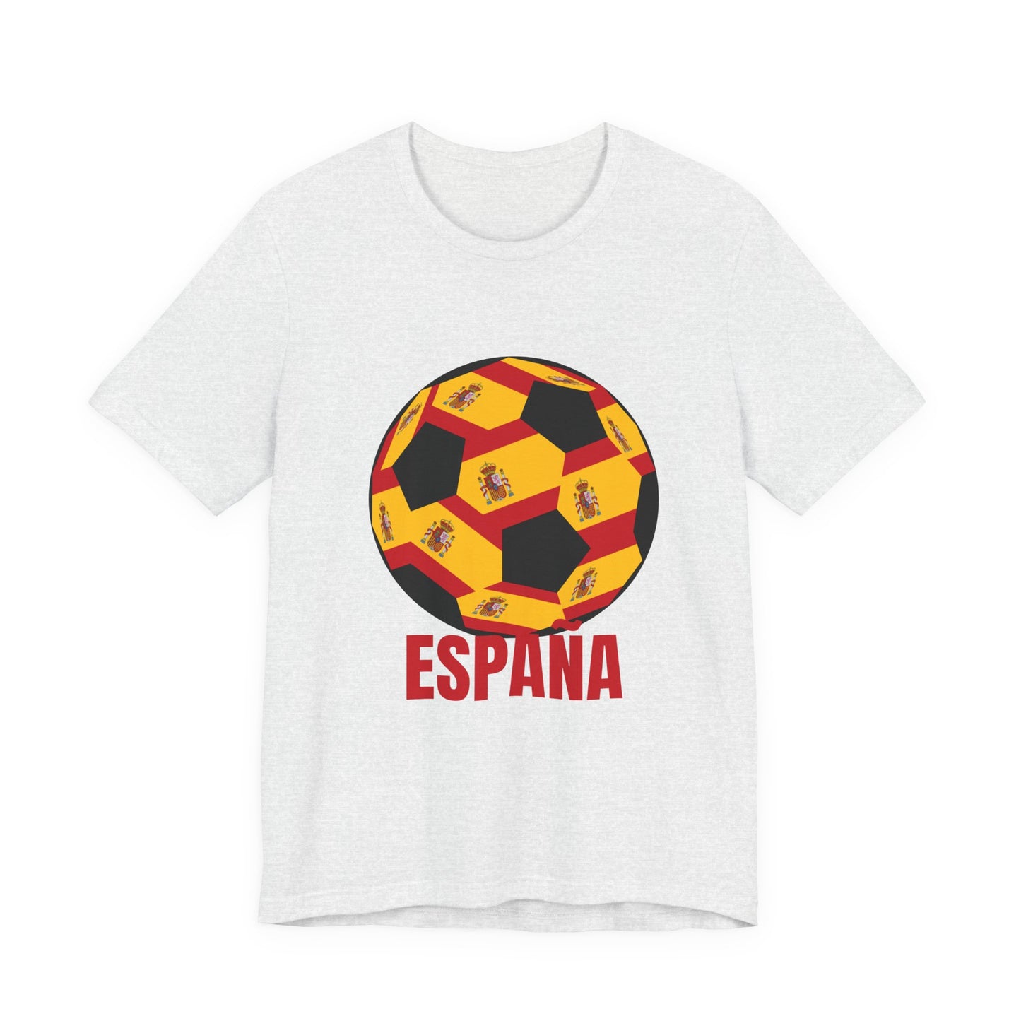 España Soccer Ball Design T-Shirt Red Text