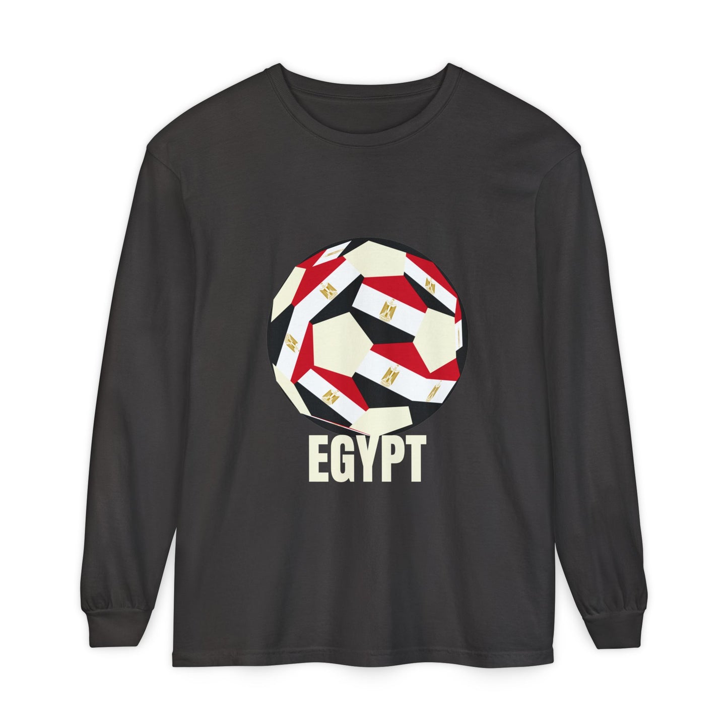 Egypt Fan Specialty Soccer Ball Design Long Sleeve Tee