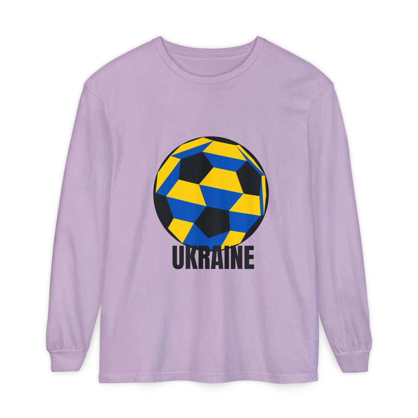 Ukraine Fan Specialty Soccer Ball Design Long Sleeve Shirt