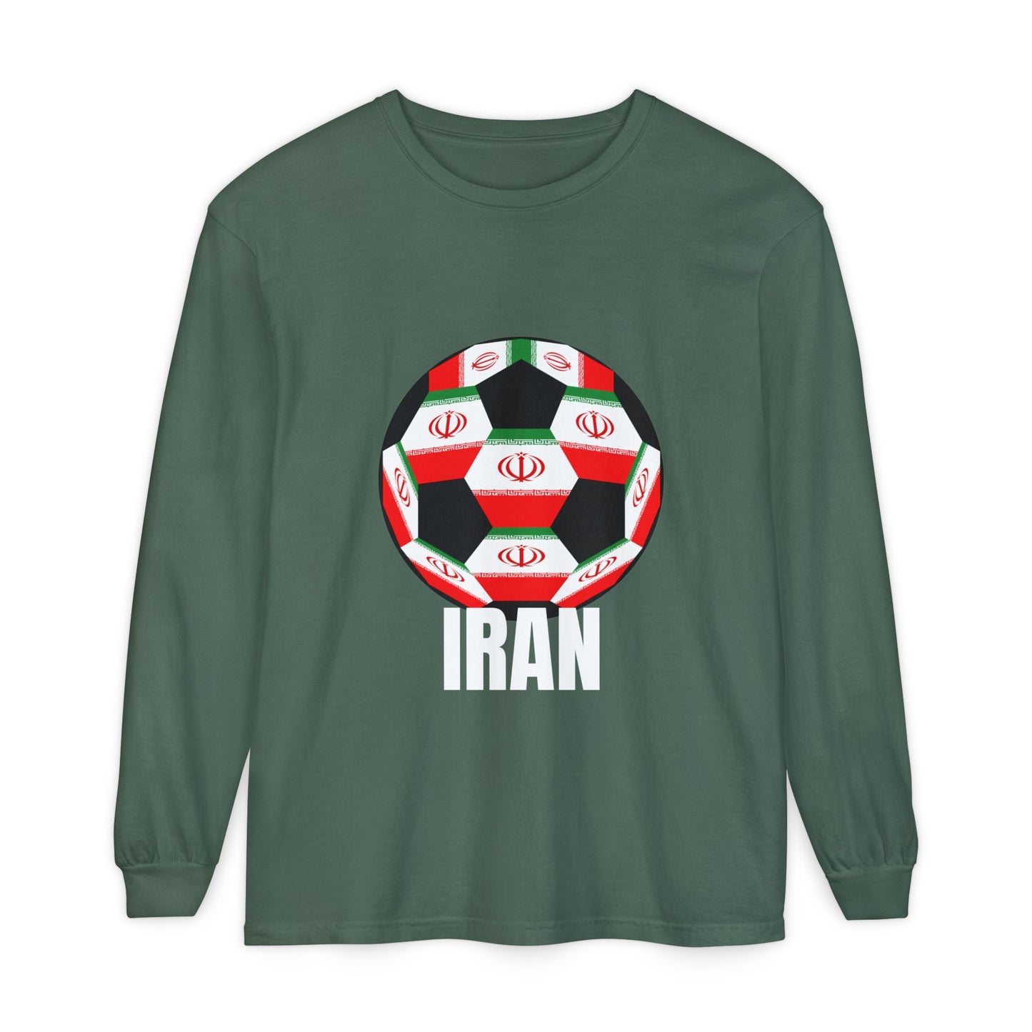 Iran Fan Specialty Soccer Ball Design  Long Sleeve Shirt