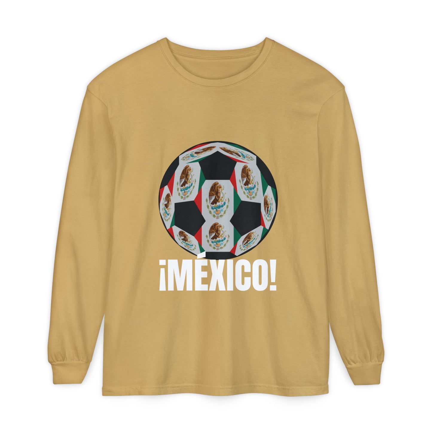 !Mexico! Fan Specialty Soccer Ball Design Long Sleeve Shirt