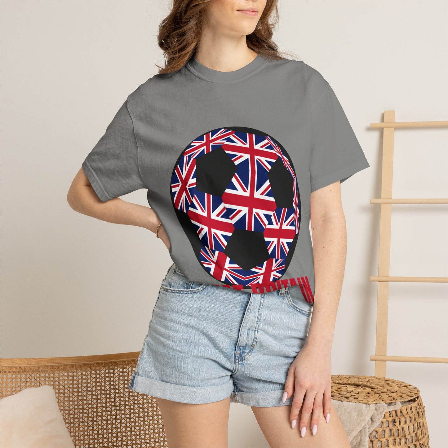 Great Britain Fan Specialty Soccer Ball Design T Shirt
