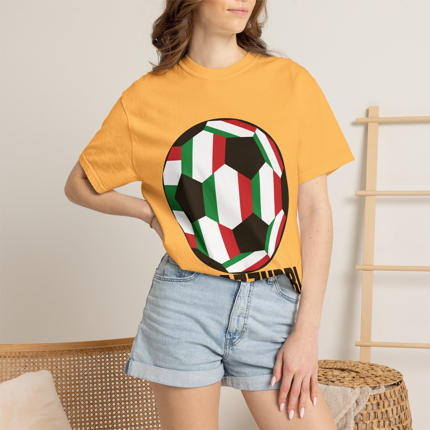 Gli Azzurri Fan Specialty Soccer Ball Design T Shirt