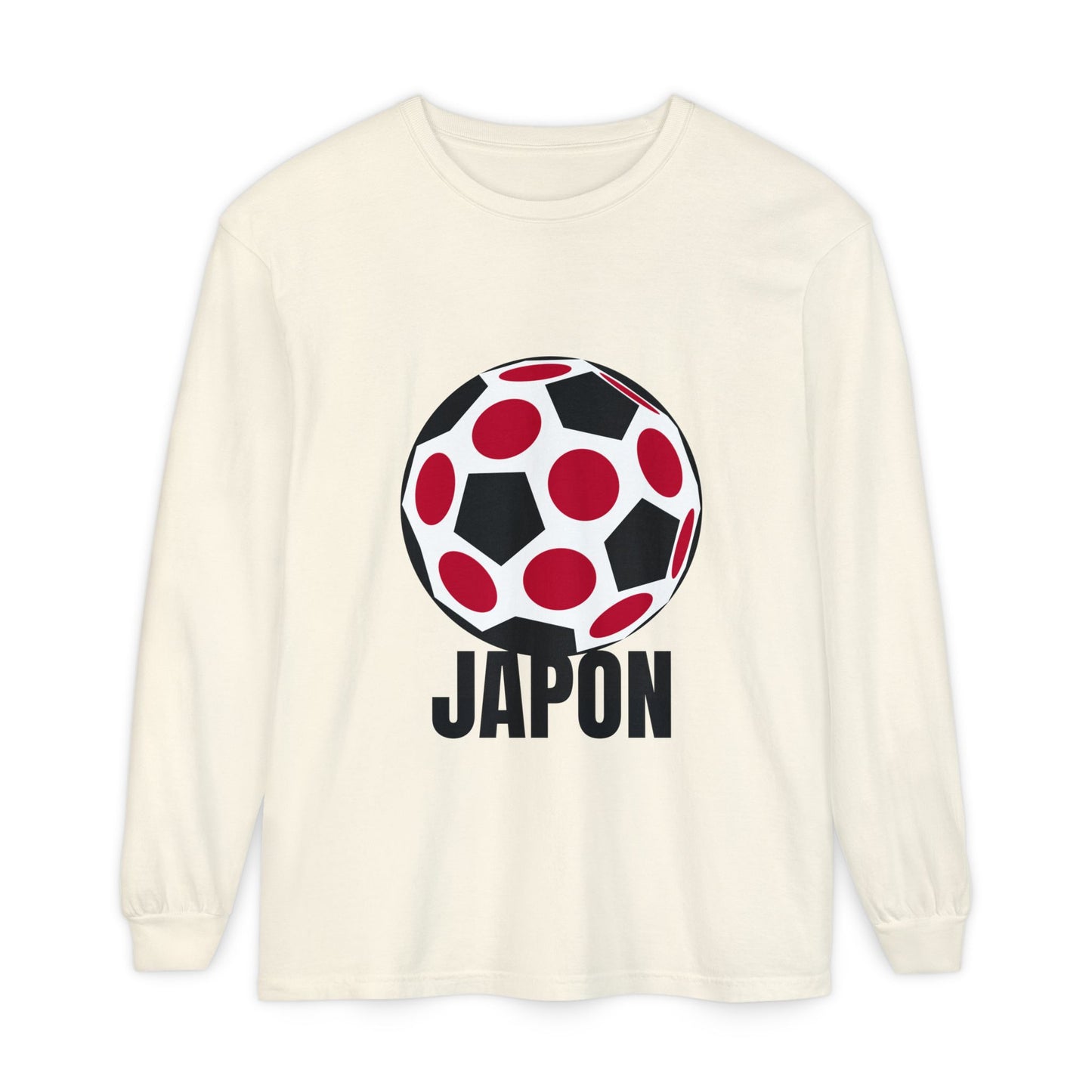 Japon Fan Specialty Soccer Ball Design Long Sleeve Tee