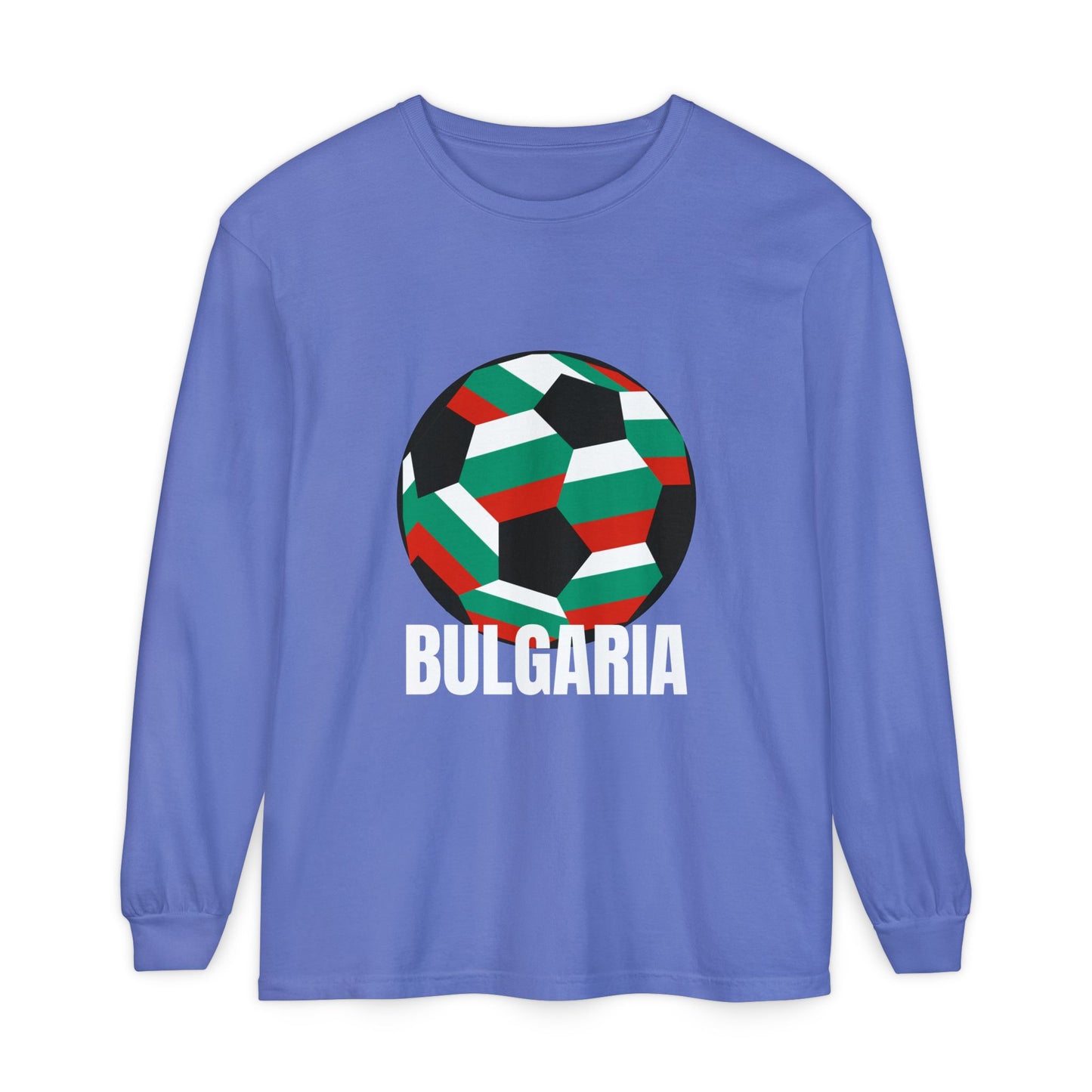 Bulgaria Fan Specialty Soccer Ball Design Long Sleeve Tee