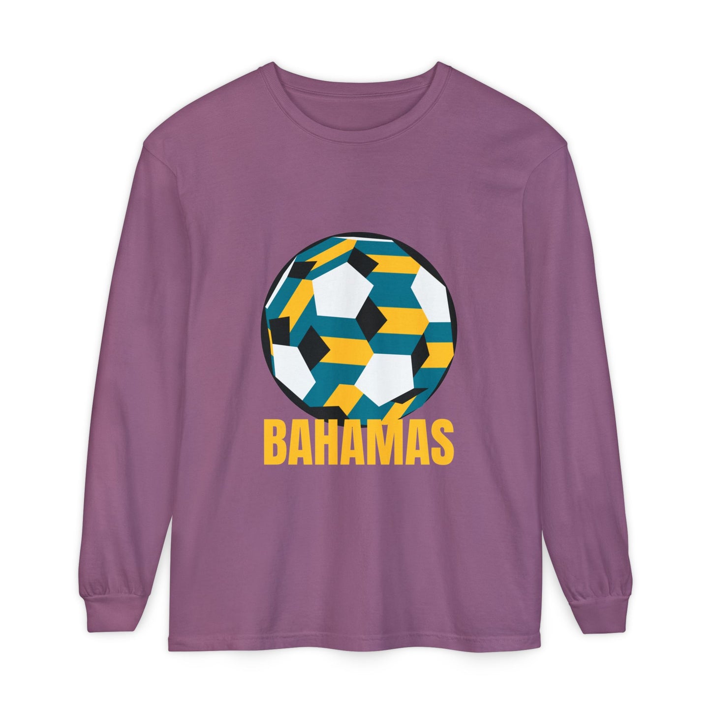 Bahamas Fan Specialty Soccer Ball Design  Long Sleeve Tee