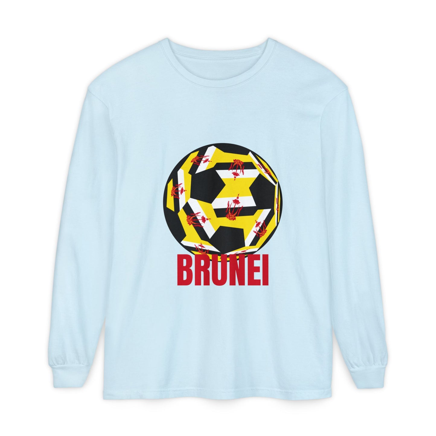 Brunei Fan Specialty Soccer Ball Design  Long Sleeve Tee