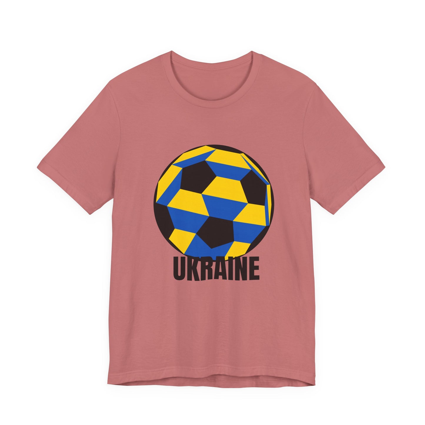 Ukraine Fan Specialty Soccer Ball Design T Shirt Black Text