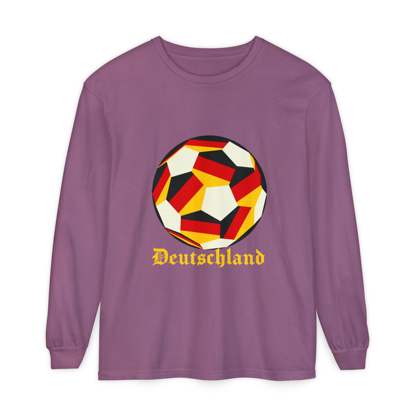 Deutschland Fan Specialty Soccer Ball Design Long Sleeve Tee