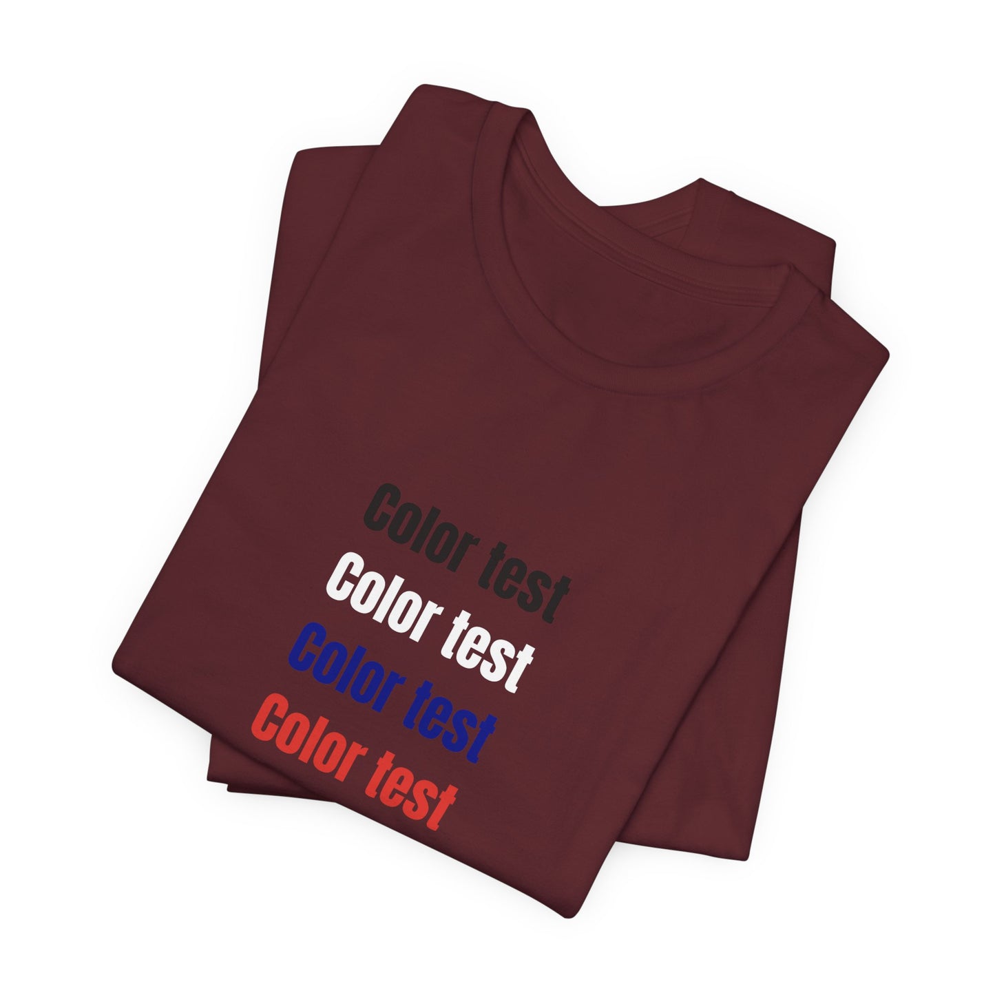 Color Test T-Shirt — Minimal Multicolor Typography Tee