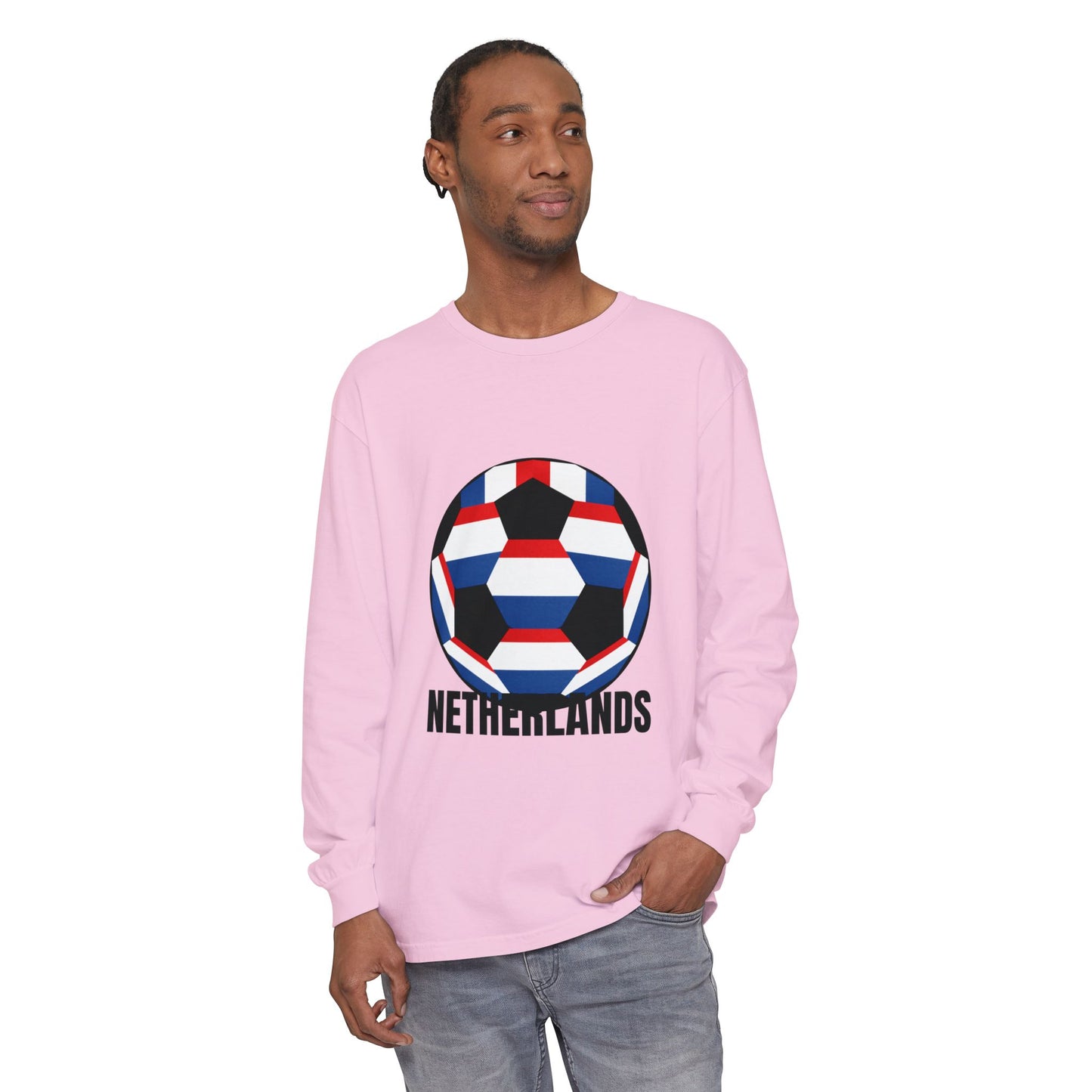 Netherlands Fan Specialty Soccer Ball Long Sleeve Tee