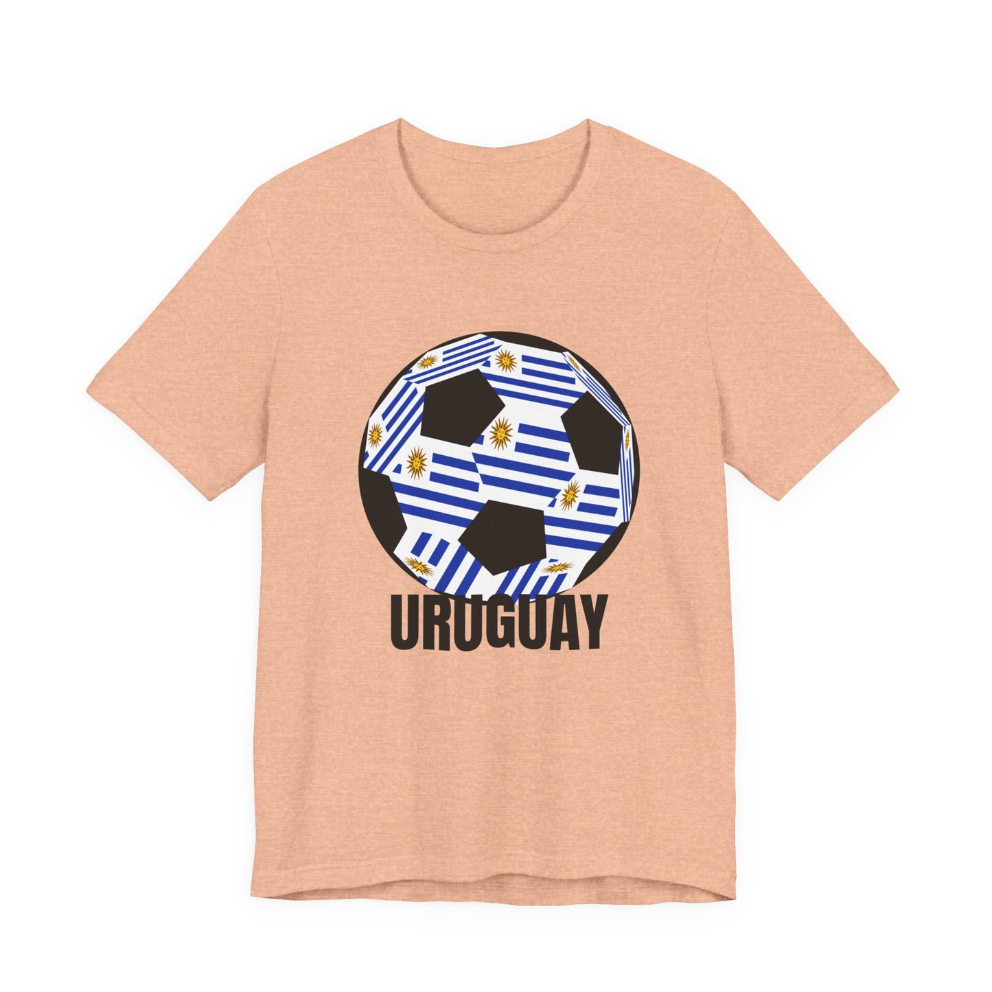 Uruguay Fan Specialty Soccer Ball Design T Shirt Black Text