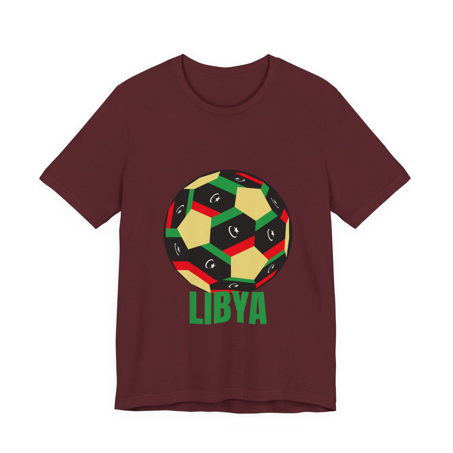 Libya Fan Specialty Soccer Ball Design T Shirt