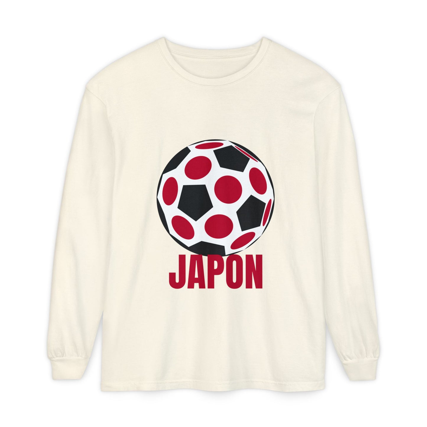 Japon Fan Specialty Soccer Ball Design Long Sleeve Tee