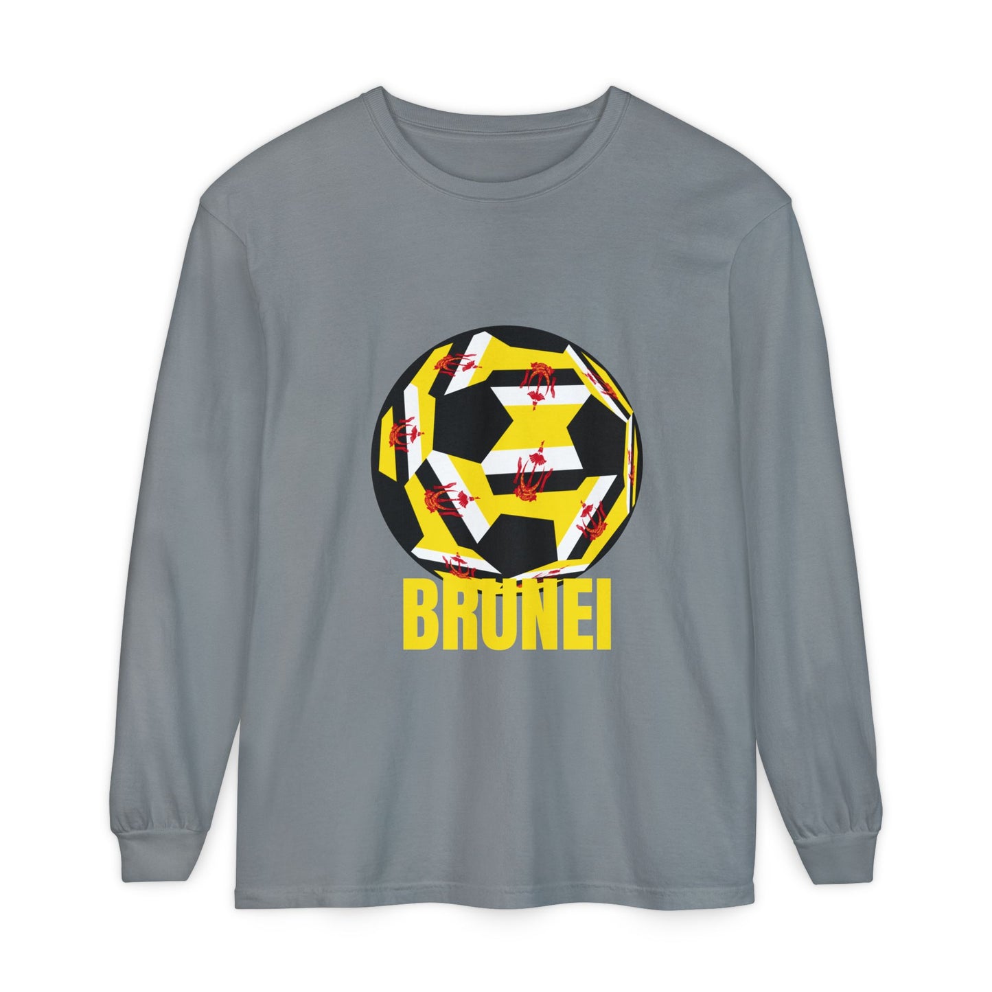 Brunei Fan Specialty Soccer Ball Design  Long Sleeve Tee