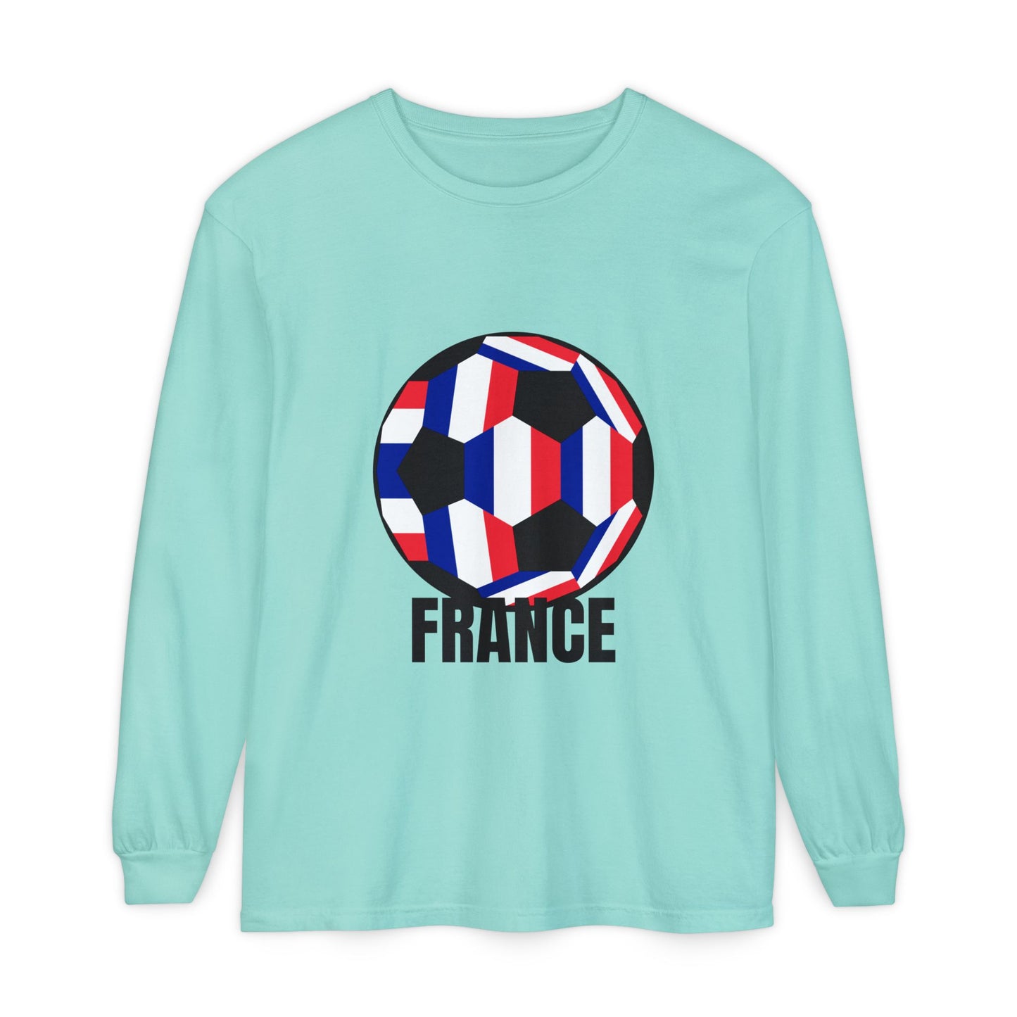 France Fan Specialty Soccer Ball Design Soccer Long Sleeve Tee