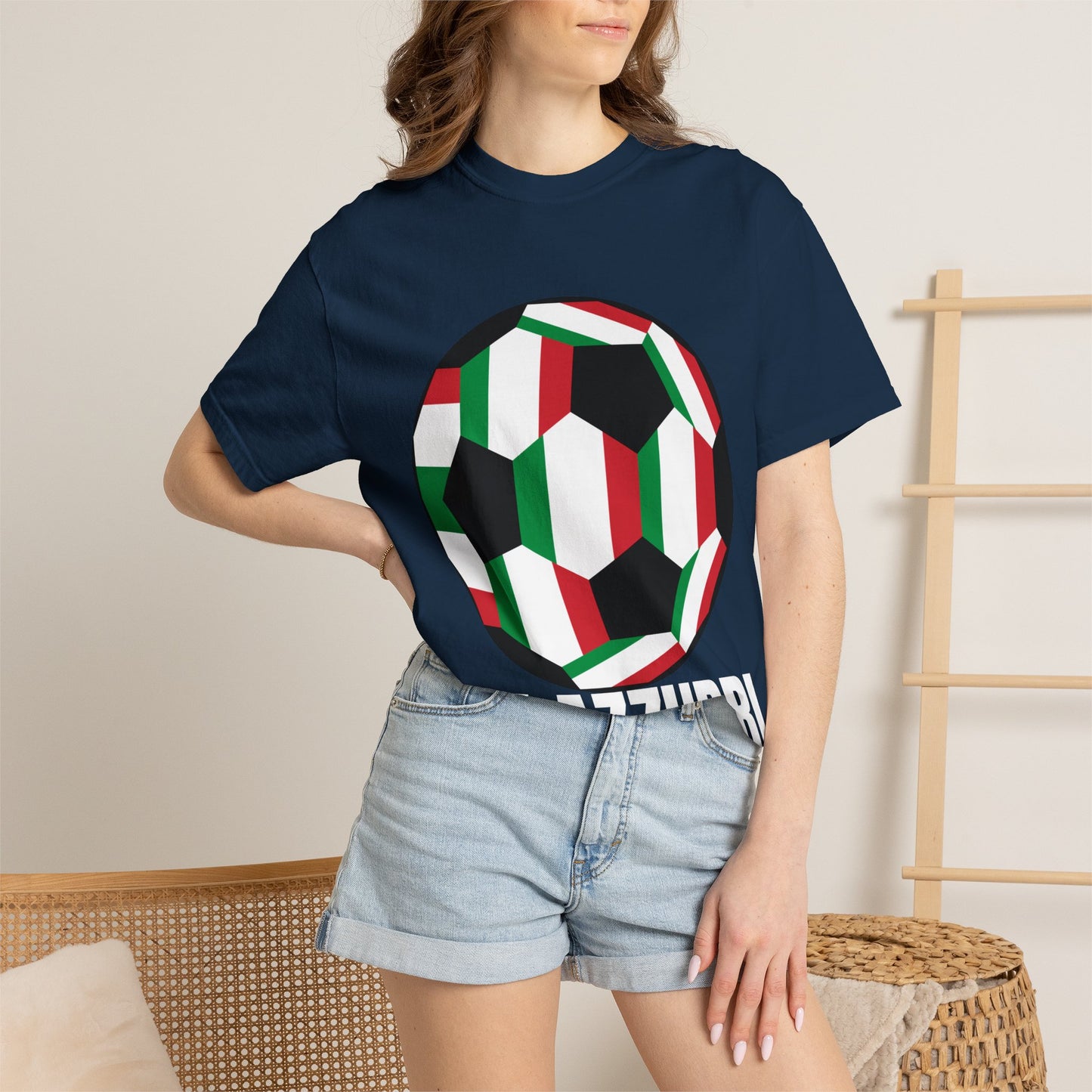 Gli Azzurri Fan Specialty Soccer Ball Design T Shirt