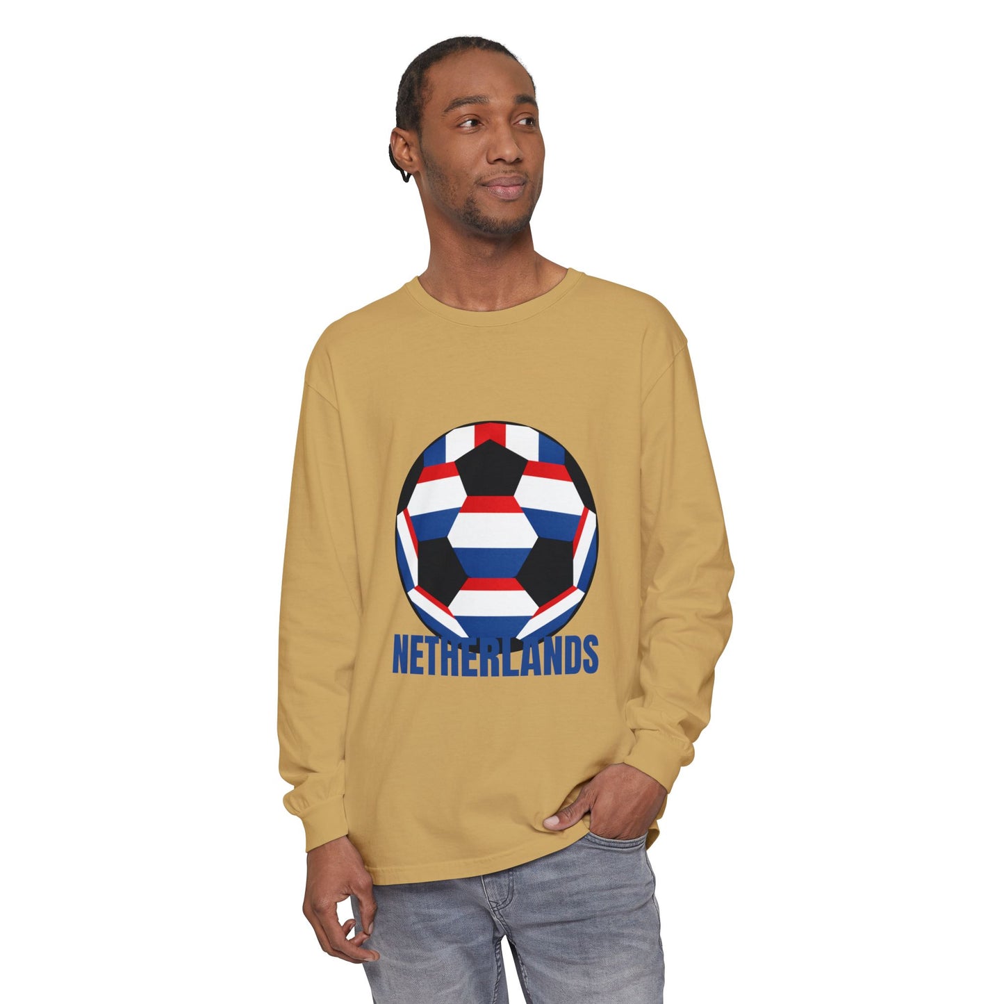 Netherlands Fan Specialty Soccer Ball Long Sleeve Tee
