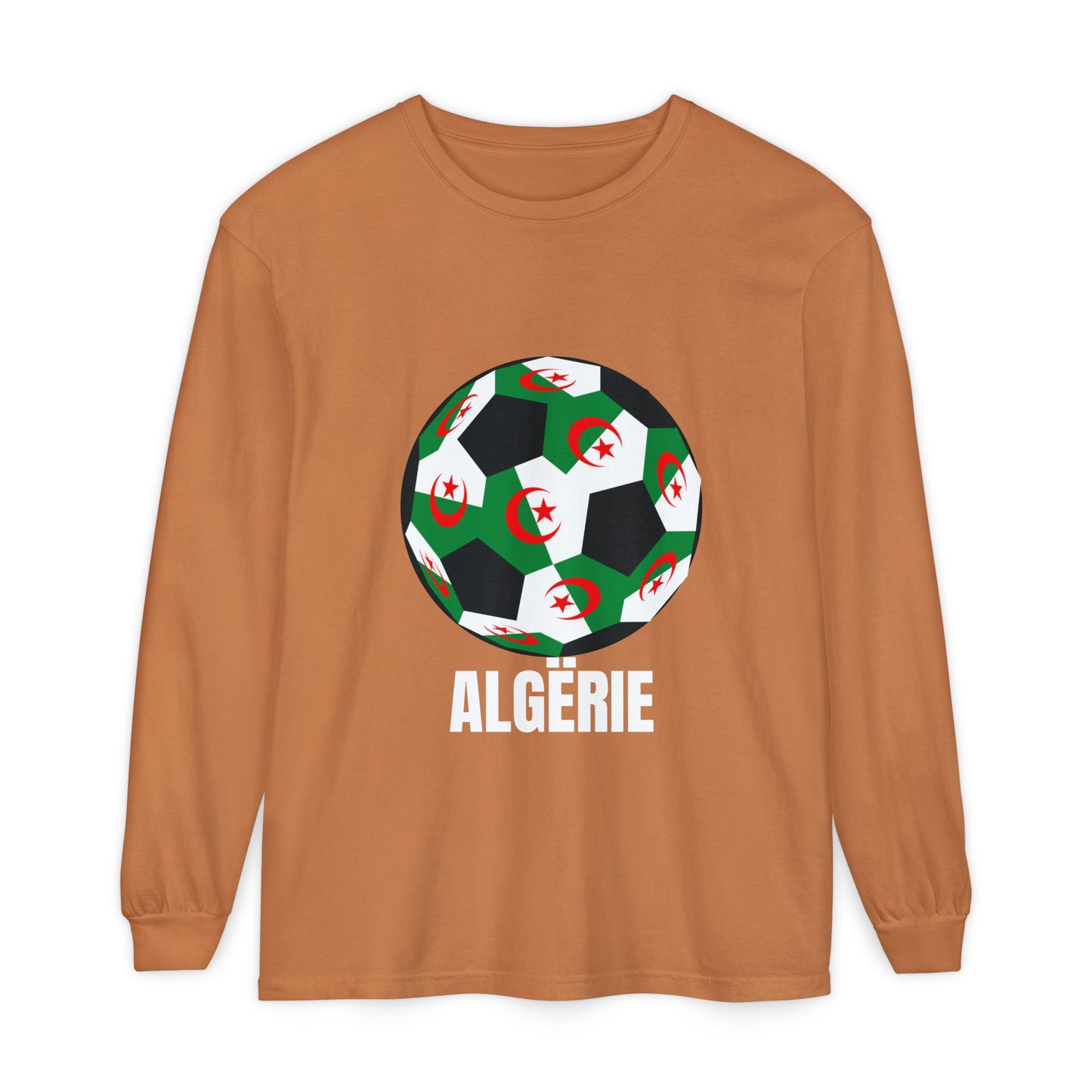 ALGËRIE Fan Specialty Soccer Ball Design Long Sleeve T-Shirt