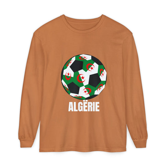 ALGËRIE Fan Specialty Soccer Ball Design Long Sleeve T-Shirt