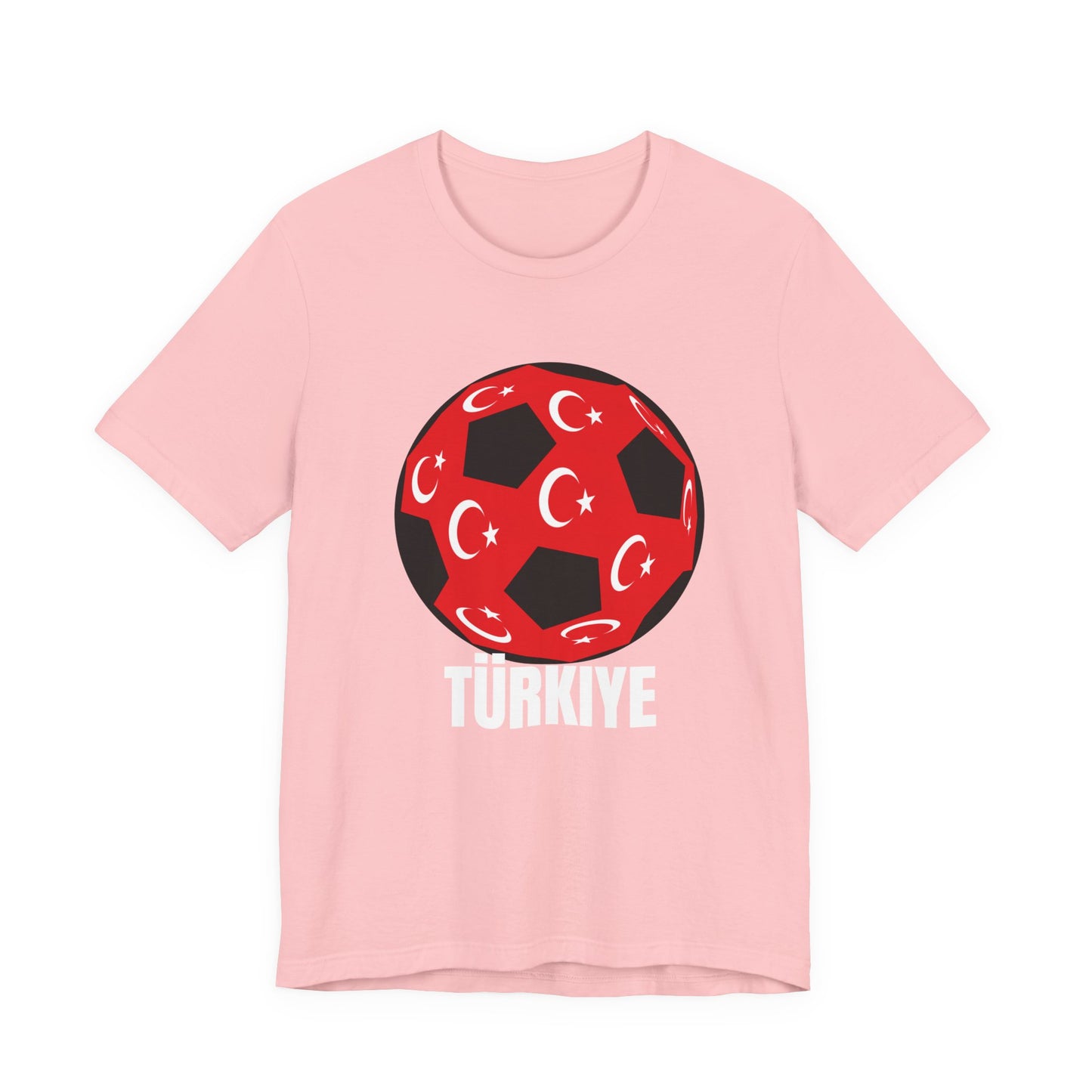 Türkiye Fan Specialty Soccer Ball Design T Shirt White Text