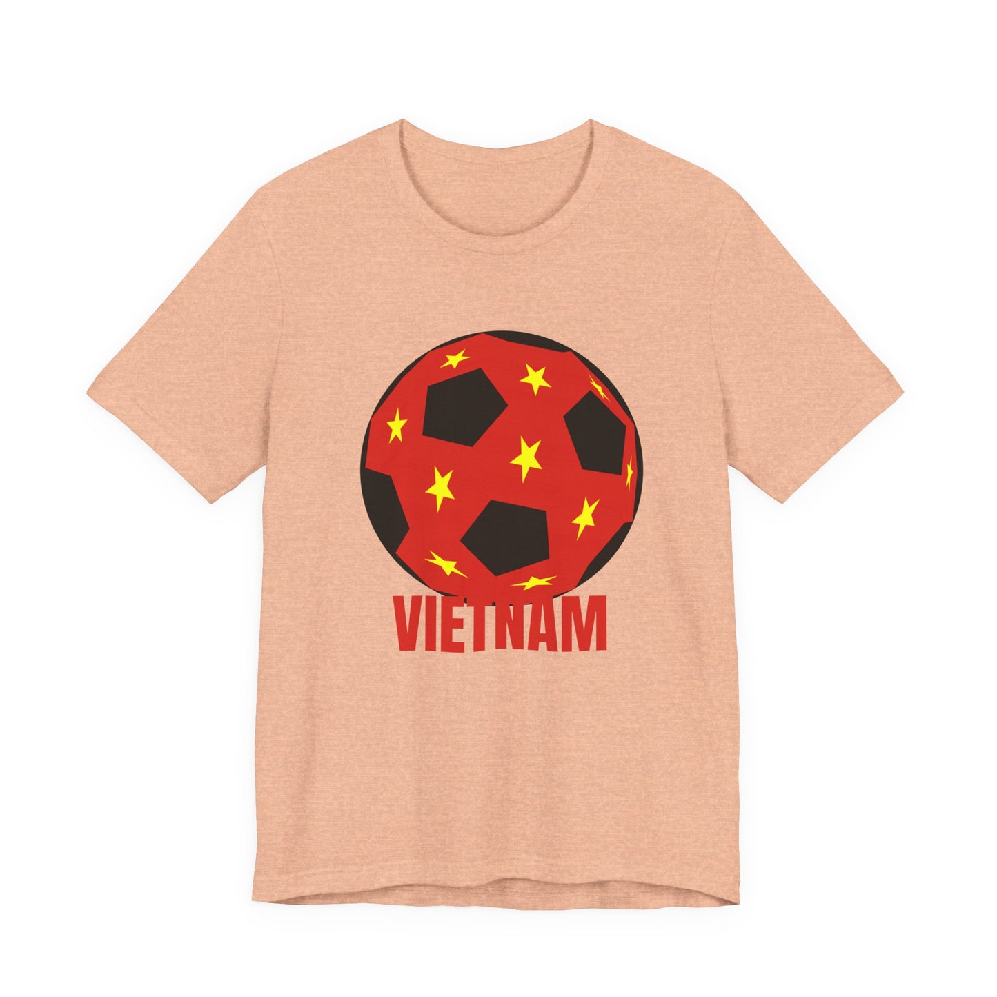 Vietnam Fan Specialty Soccer Ball Design T Shirt Red Text