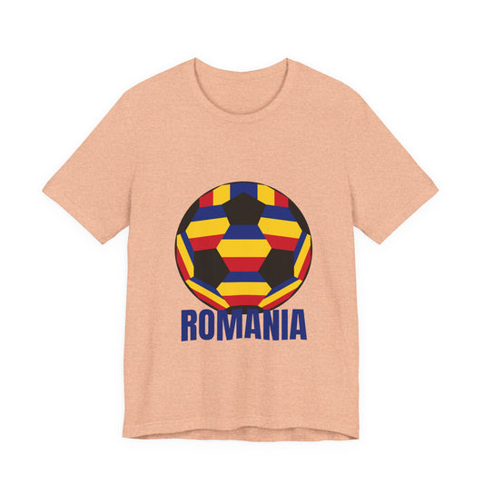 Romania Fan Specialty Soccer Ball Design T Shirt