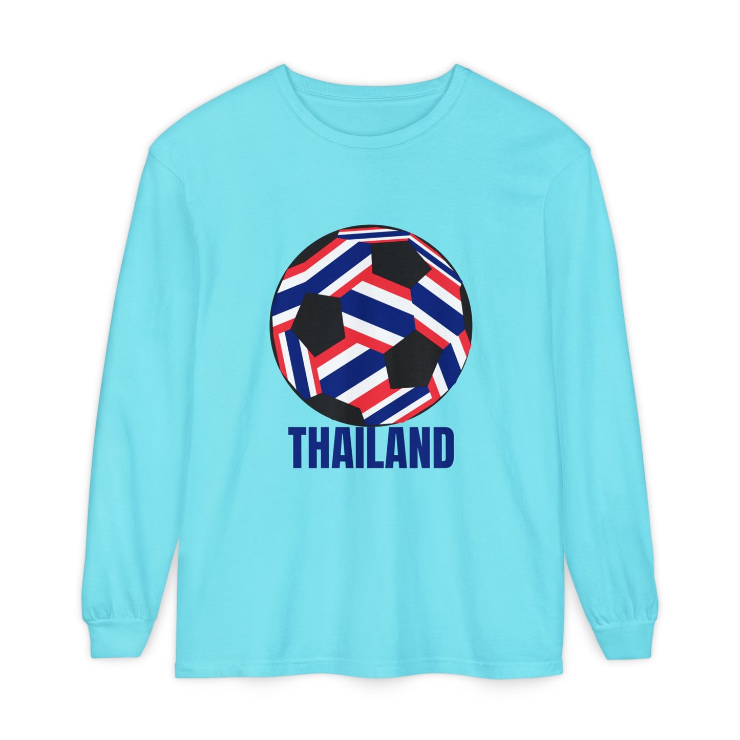 Thailand Fan Specialty Soccer Ball Design Long Sleeve Tee