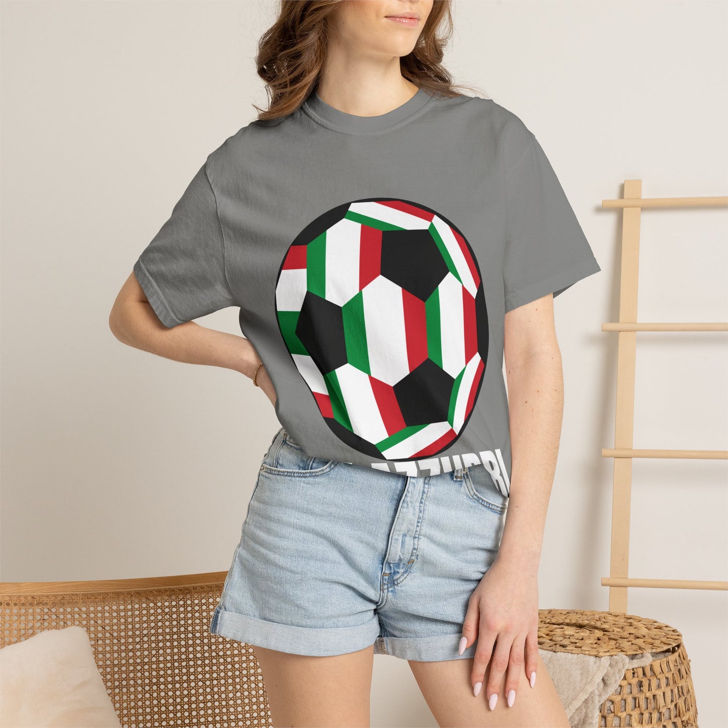 Gli Azzurri Fan Specialty Soccer Ball Design T Shirt