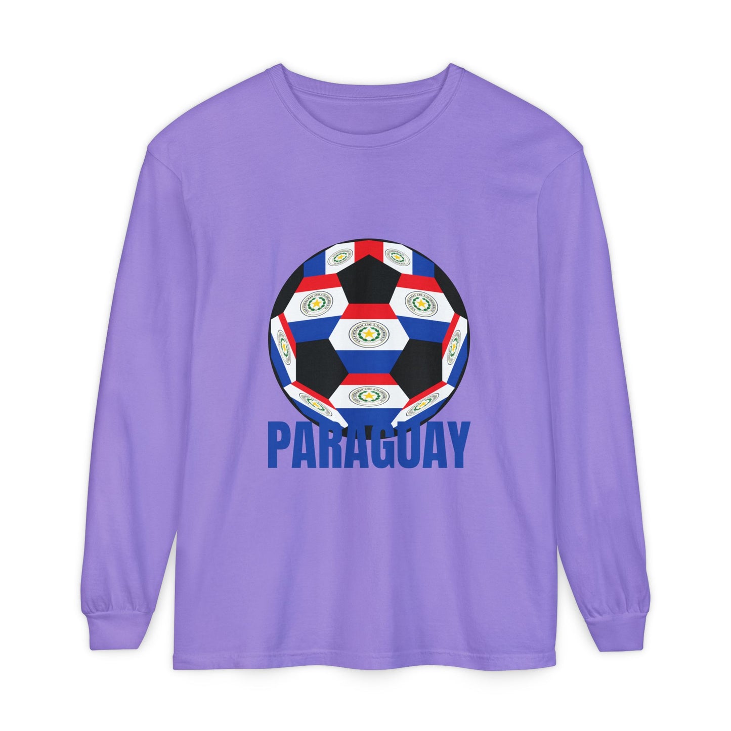 Paraguay Fan Specialty Soccer Ball Design Long Sleeve Shirt