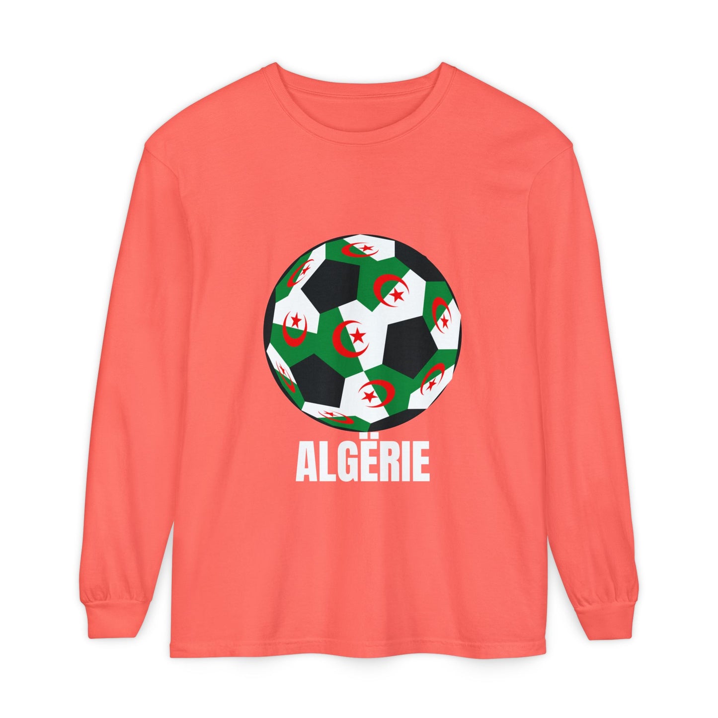 ALGËRIE Fan Specialty Soccer Ball Design Long Sleeve T-Shirt