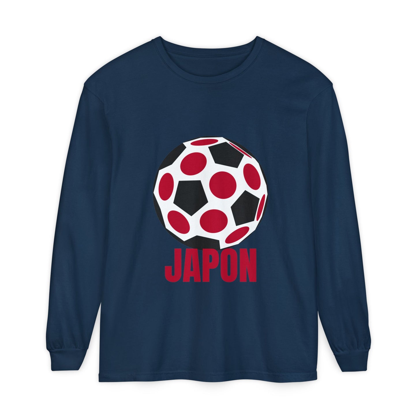 Japon Fan Specialty Soccer Ball Design Long Sleeve Tee