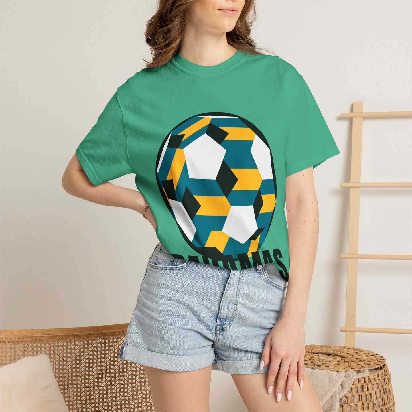 Bahamas Fan Specialty Soccer Ball Design T Shirt