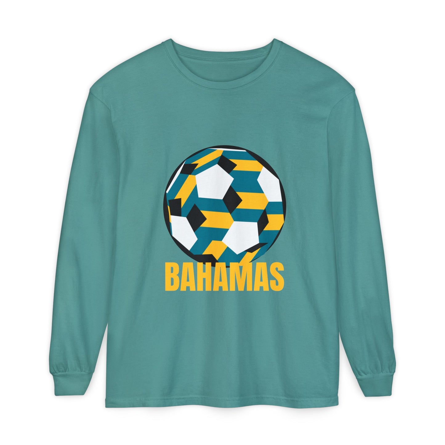 Bahamas Fan Specialty Soccer Ball Design  Long Sleeve Tee