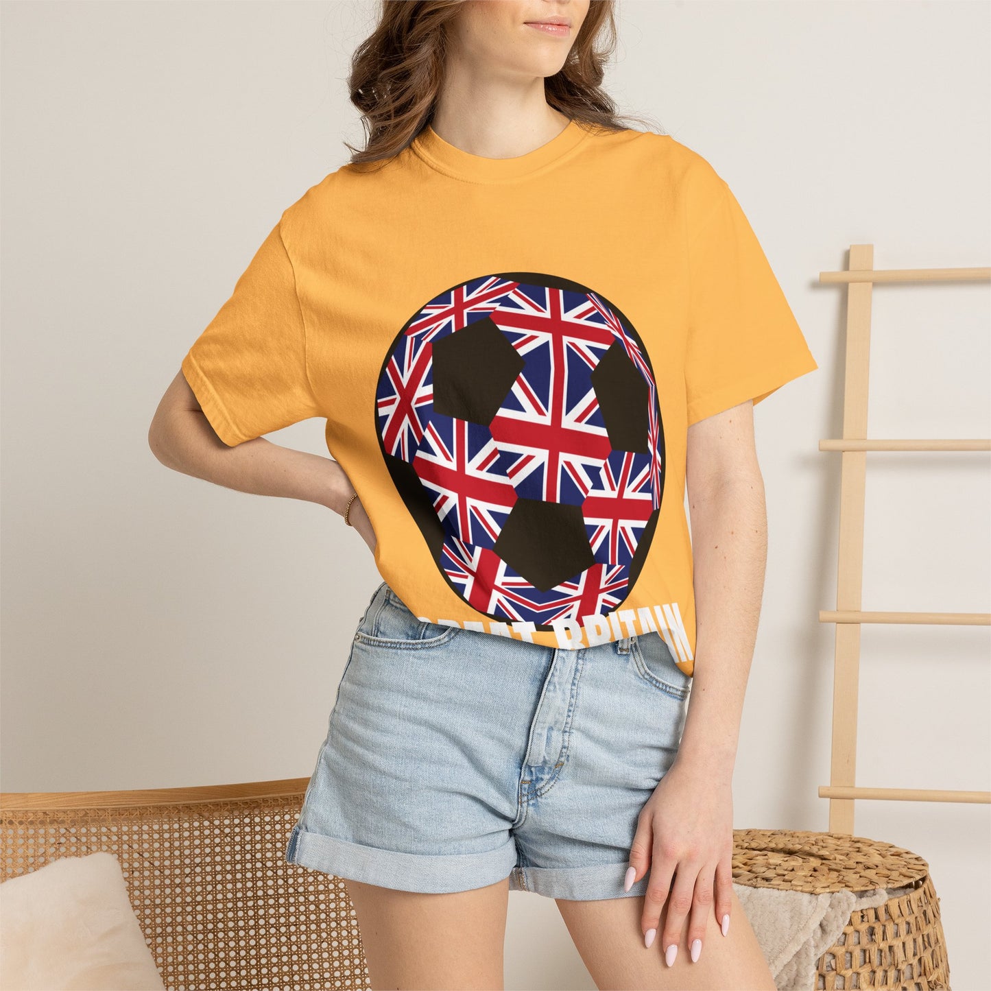Great Britain Fan Specialty Soccer Ball Design T Shirt