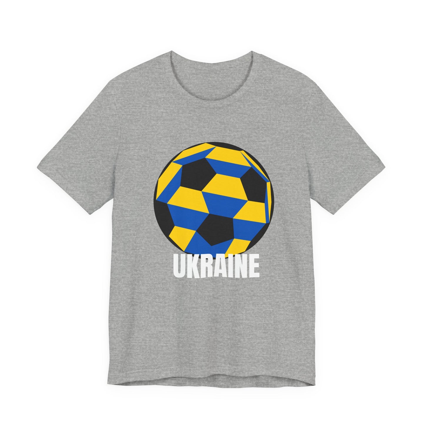 Ukraine Fan Specialty Soccer Ball Design T Shirt White Text