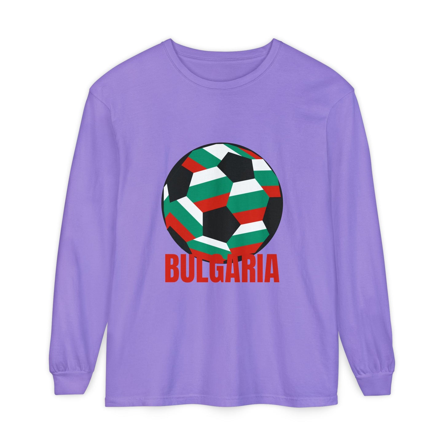 Bulgaria Fan Specialty Soccer Ball Design Long Sleeve Tee