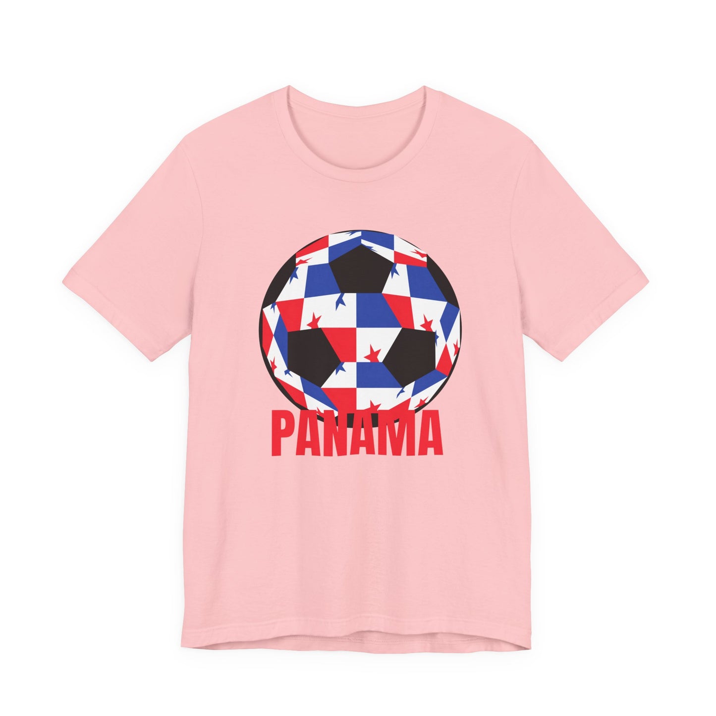 Panama Fan Specialty Soccer Ball Design T Shirt Red Text