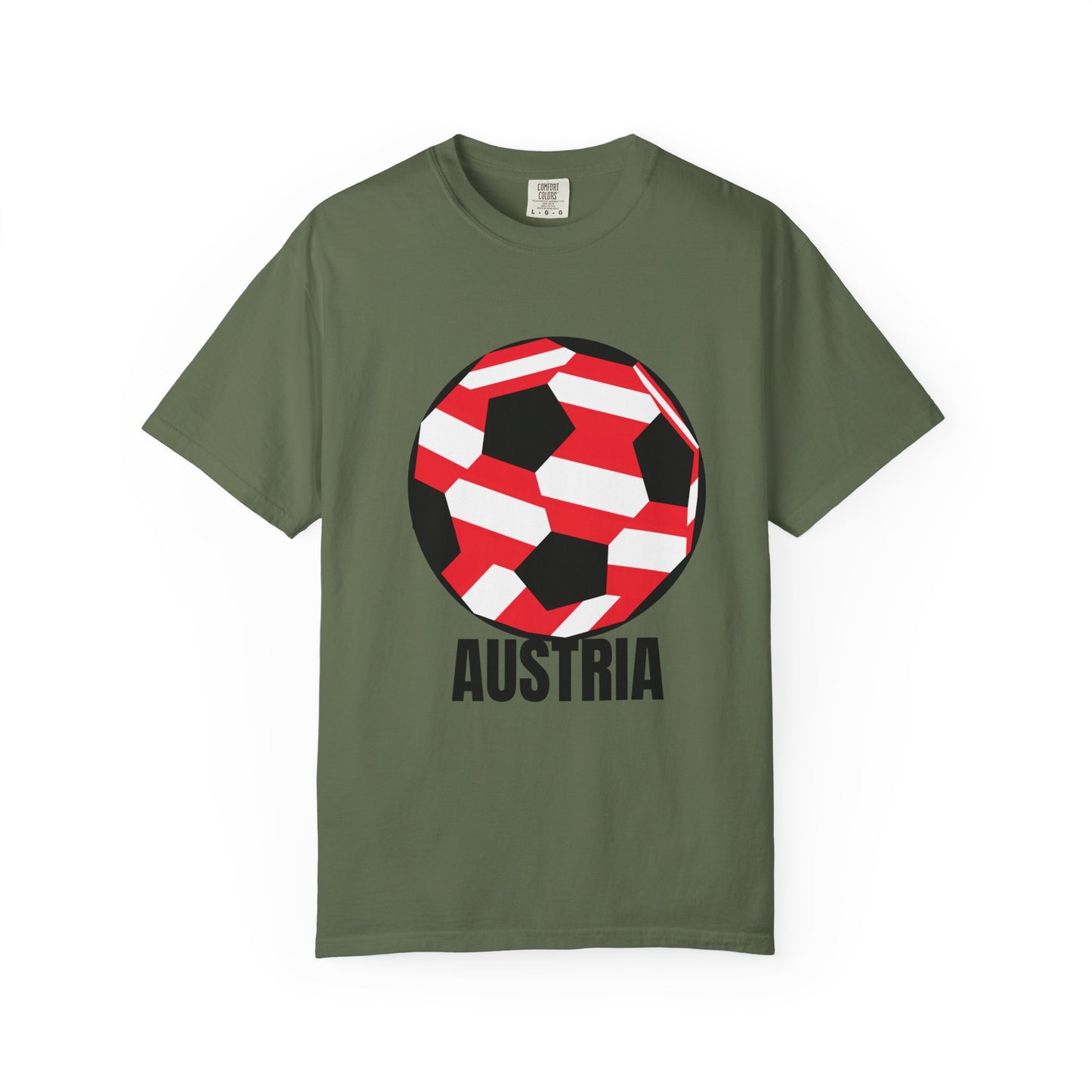 Austria Soccer Ball T-Shirt – Red & White Football Fan Tee