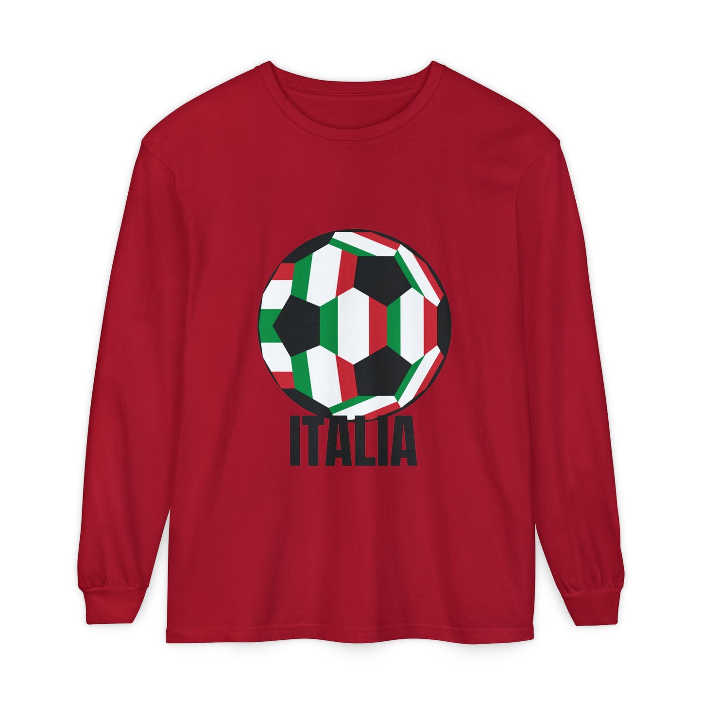 Italia Fan Specialty Soccer Ball Design Long Sleeve Tee