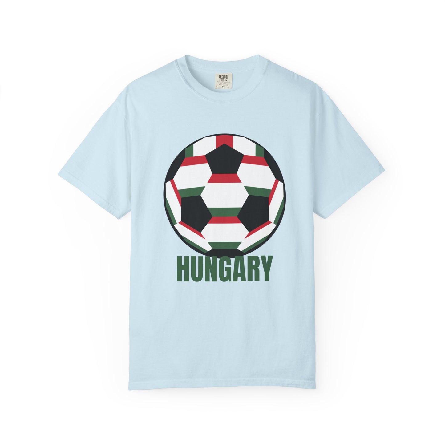 Hungary Fan Specialty Soccer Ball Design T Shirt Green Print